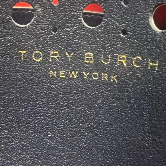 Tory Burch Dark Blue Leather Bucket Bag New Without Tags - Picture 5 of 7